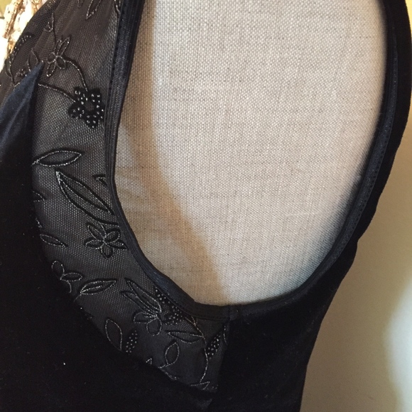 Black Velvet Cami with Lace Trim - Picture 5 of 6